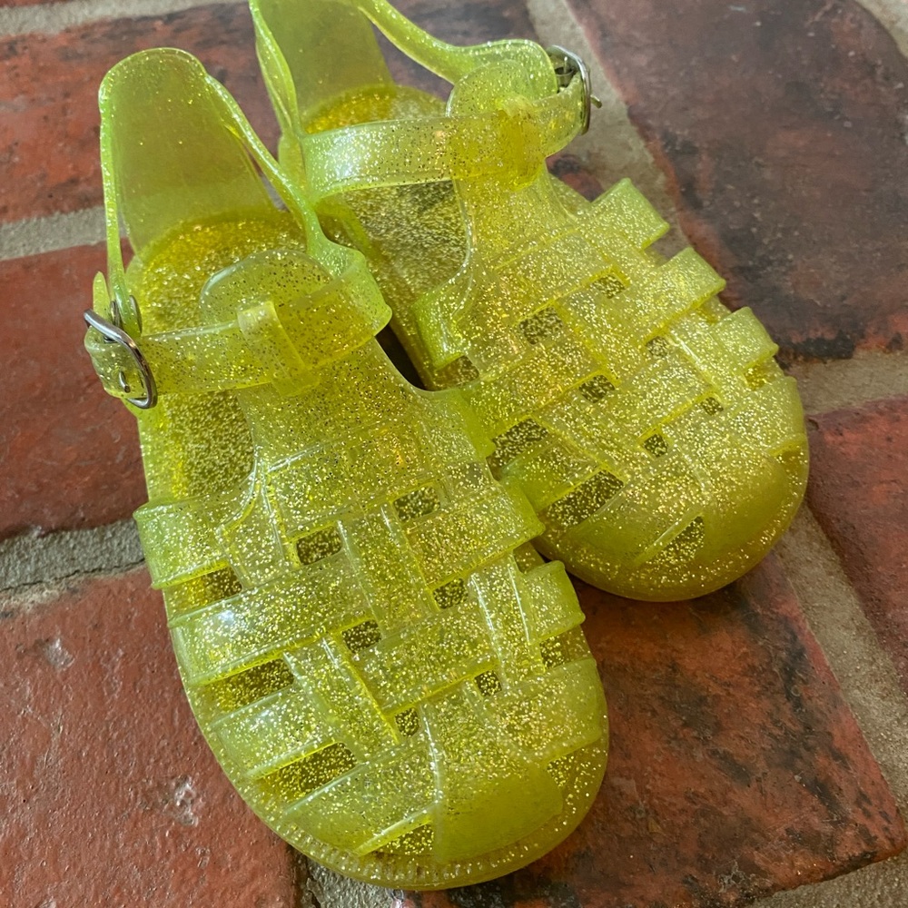 GAP Glittery Yellow Kids Jelly Sandals